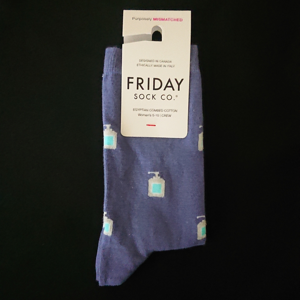 Friday Sock Co - Mismatched Bathroom Socks with Bottle and Toilet Paper Pattern